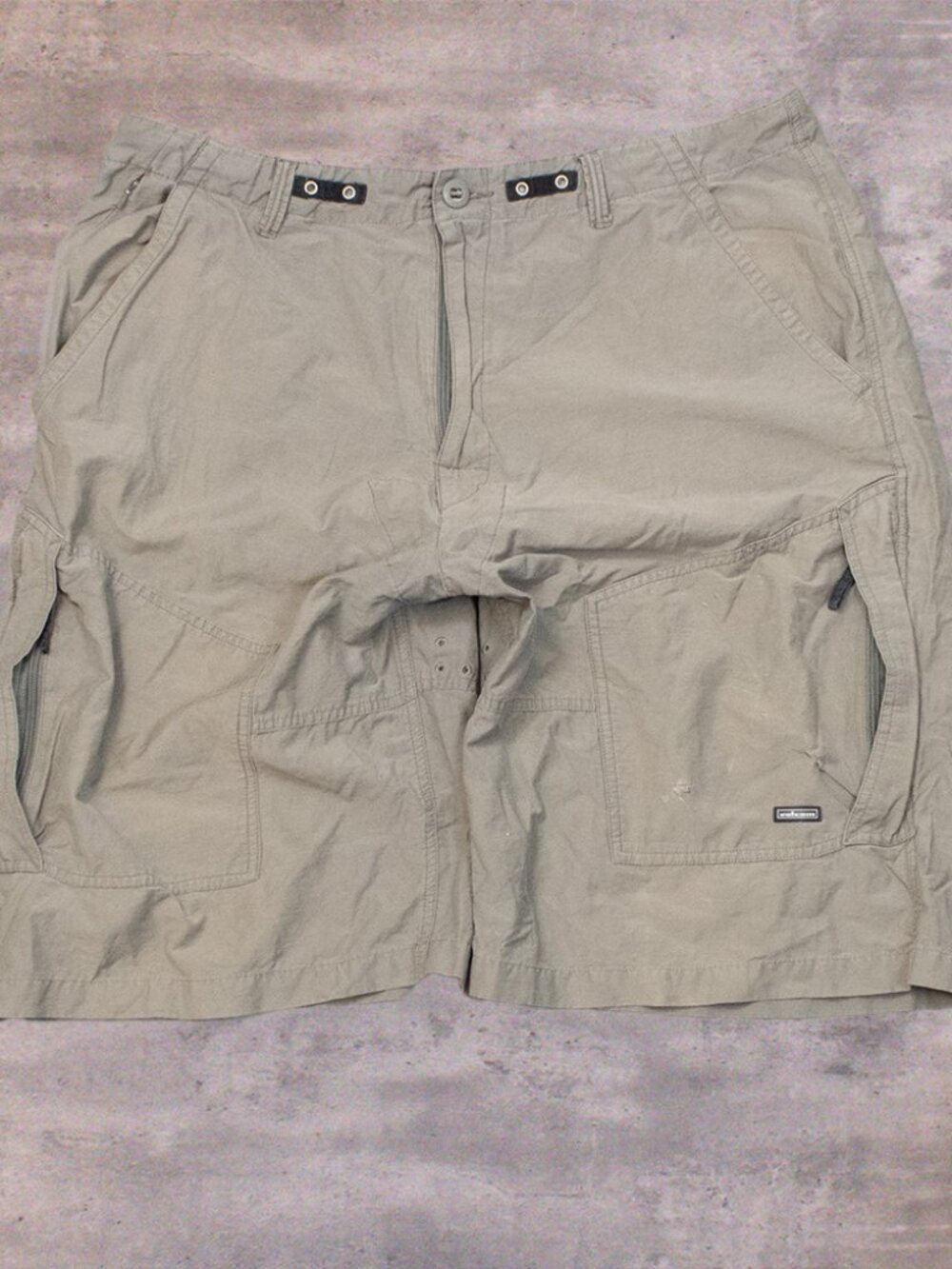 Y2K 2000's Volcom V Line Science Baggy Cargo Olive Grey Baggy Short's